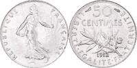 France 50 Centimes Coin, Semeuse, Paris, Silver, KM:854 -