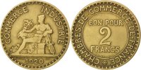 France 2 Francs Coin, Chambre de commerce, Aluminum-Bronze -
