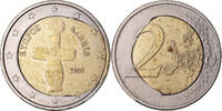 Cyprus 2 Euro error misaligned core, Bi-Metallic, KM:85 -