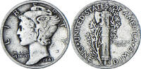 United States Dime Mercury Dime, Philadelphia, Silver, KM:140 -