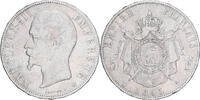France 5 Francs Coin, Napoleon III, Strasbourg, Silver -