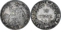 FRENCH INDO-CHINA 10 Cents Coin, Paris, Silver, KM:16.1 -