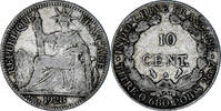 FRENCH INDO-CHINA 10 Cents Coin, Paris, Silver, KM:16.1 -
