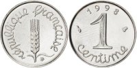 France Centime Coin, Épi, Stainless Steel, KM:928, Gadoury:91 -
