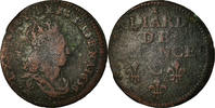 France Liard Coin, Louis XIV, Liard de France au buste juvénile, deuxième type -
