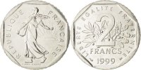 France 2 Francs Coin, Semeuse, Nickel, KM:942.1, Gadoury:547 -