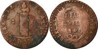 Haiti 2 Centimes Coin, backward 4, Copper, KM:A22 -