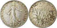France 50 Centimes Coin, Semeuse, Paris, Silver, KM:854 -