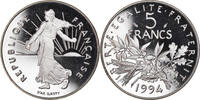 France 5 Francs Coin, Semeuse, Paris, Proof, Nickel Clad -