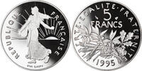 France 5 Francs Coin, Semeuse, Paris, Proof, Nickel Clad -