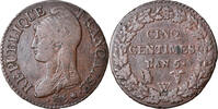 France 5 Centimes Coin, Dupré, Lille, Bronze, KM:640.11 -