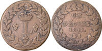France Decime Coin, Louis XVIII, Strasbourg, Bronze, KM:701 -