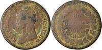 France Decime Coin, Dupré, Strasbourg, Bronze, KM:645.4 -
