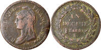 France Decime Coin, Bordeaux, Bronze, Gadoury:187a -