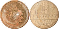 France 10 Francs Coin, Mathieu, Paris, FDC, Nickel-brass -