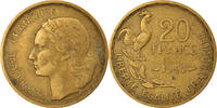 France 20 Francs Coin, Guiraud, Beaumont - Le Roger, 3 faucilles / G -