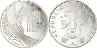 France 5 Francs Coin, Tour Eiffel, Paris, Proof, Silver -