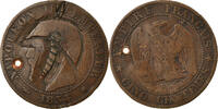 France 5 Centimes Coin, Napoleon III, Napoléon III, Strasbourg -