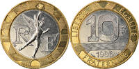 France 10 Francs Coin, Génie, Paris, BU, Aluminum-Bronze -