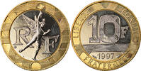 France 10 Francs Coin, Génie, Paris, BU, Aluminum-Bronze -