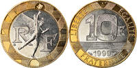 France 10 Francs Coin, Génie, Paris, BU, Aluminum-Bronze -