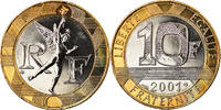 France 10 Francs Coin, Génie, Paris, BU, Aluminum-Bronze -