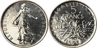 France 5 Francs Coin, Semeuse, Paris, BU, Nickel Clad -