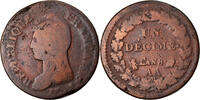 France Decime Coin, Metz, Bronze, Gadoury:187a -