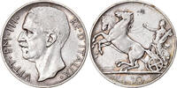 Italy 10 Lire Coin, Vittorio Emanuele III, Rome, Silver -