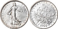 France 5 Francs Coin, Semeuse, Silver, KM:926, Gadoury:770 -