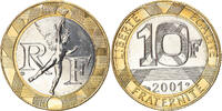 France 10 Francs Coin, Génie, Paris, Aluminum-Bronze, KM:964.2 -