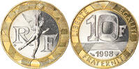 France 10 Francs Coin, Génie, Paris, BU, Aluminum-Bronze -
