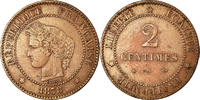 France 2 Centimes Coin, Cérès, Paris, Bronze, KM:827.1 -