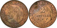 France 2 Centimes Coin, Cérès, Paris, Bronze, Gadoury:105 -