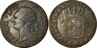 France Sol Coin, Louis XVI, Sol ou sou, Metz, Copper -