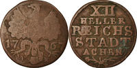 German States 12 Heller Coin, AACHEN, Copper, KM:51 -