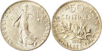 France 50 Centimes Coin, Semeuse, Paris, Silver, KM:854 -