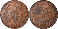 France 2 Centimes Coin, Cérès, Paris, Bronze, KM:827.1 -