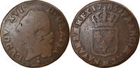 France Sol Coin, Louis XVI, Sol ou sou, Metz, Copper -