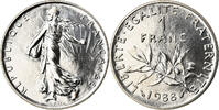 France Franc 1988 Coin, Semeuse, FDC, Nickel, KM:925.1 MS(65-70)