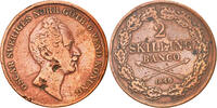 Sweden 2 Skilling Coin, Oscar I, Copper, KM:664 -