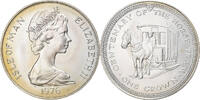 Isle of Man Crown Coin, Elizabeth II, Pobjoy Mint, Silver -