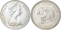 Isle of Man Crown Coin, Elizabeth II, Pobjoy Mint, Silver -