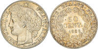 France 50 Centimes Coin, Cérès, Paris, Silver, KM:834.1, Le -