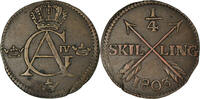 Sweden 1/4 Skilling Coin, Gustaf IV Adolf, Copper, KM:564 -