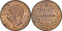 Italy 10 Centesimi Coin, Umberto I, Birmingham, Copper -