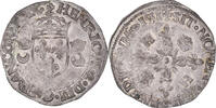 France Douzain aux croissants Coin, Henri II, Rennes, Billon -