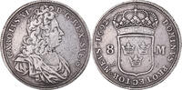 Sweden 8 Mark Karl XI, Stockholm, Silver, KM:311 -