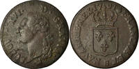 France Sol Coin, Louis XVI, Sol ou sou, Rouen, Copper -