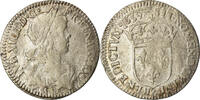 France 1/12 ECU, 10 Sols Coin, Louis XIV, 1/12 Écu à la mèche longue, Aix -
